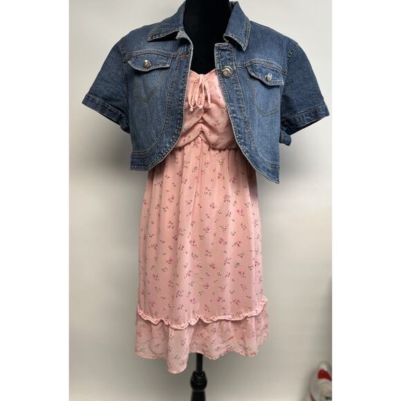 Y2K Vintage Paris Blues Womens Denim Jean Jacket 1X Cropped Short Sleeve Plus Sz - Picture 3 of 8